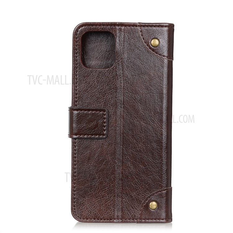 Nappa Texture PU Leather Wallet Protective Case for iPhone 12 Pro Max 6.7 inch - Coffee-2