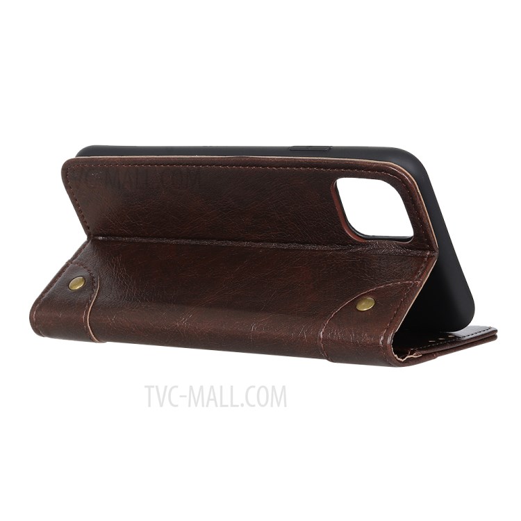 Nappa Texture PU Leather Wallet Protective Case for iPhone 12 Pro Max 6.7 inch - Coffee-3