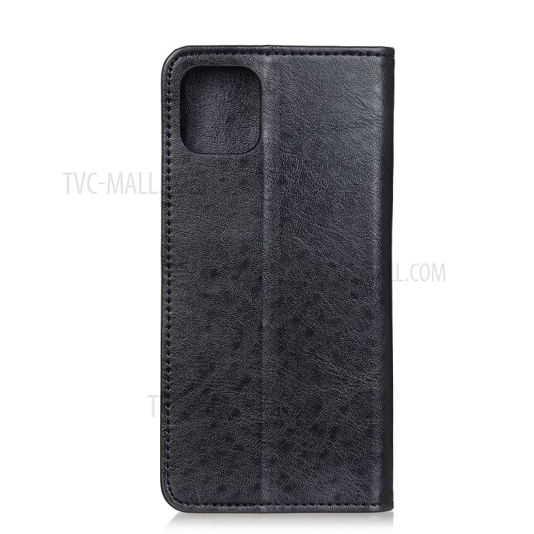 Auto-absorbed Crazy Horse Texture Split Leather Wallet Phone Case for iPhone 12 6.7-inch - Black-2