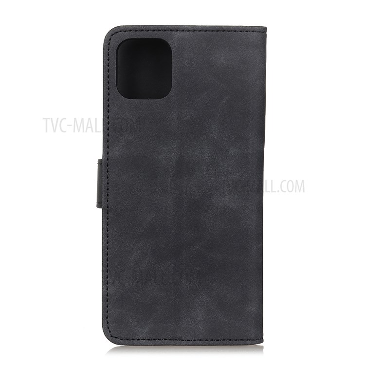 KHAZNEH Retro Flip Leather Wallet Phone Cover for iPhone 12 Pro Max 6.7 inch - Black-2