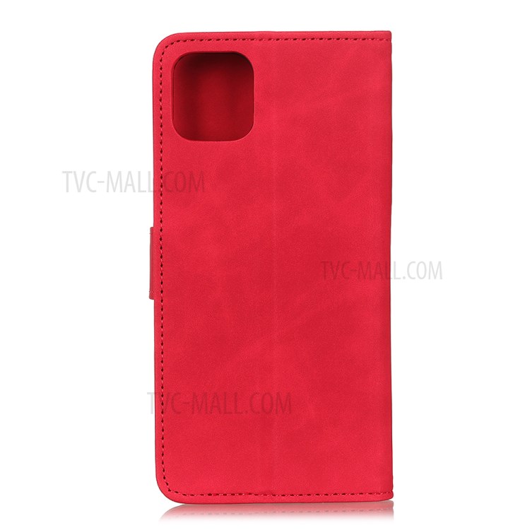 KHAZNEH Retro Flip Leather Wallet Phone Cover for iPhone 12 Pro Max 6.7 inch - Red-2
