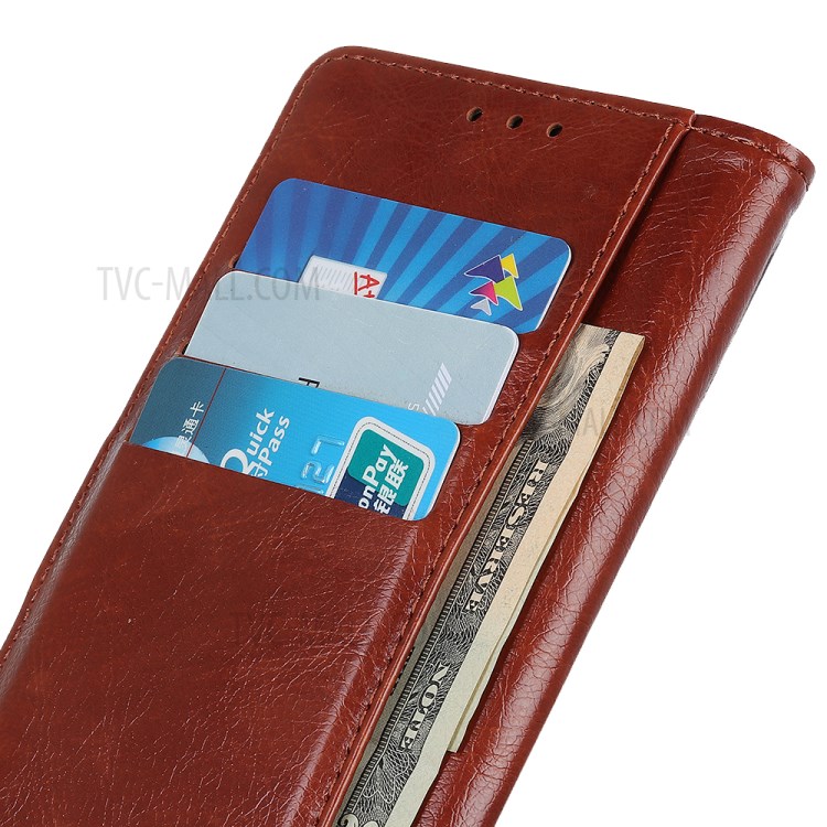 Nappa Texture Brass Button Leather Wallet Case for iPhone 12 5.4 inch - Brown-9