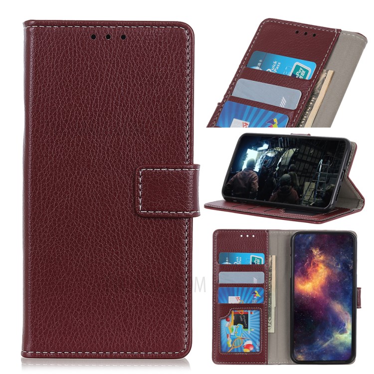 Litchi Texture Flip Leather Wallet Phone Shell for iPhone 12 5.4 inch - Brown-1