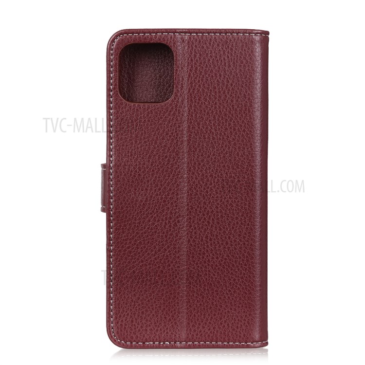 Litchi Texture Flip Leather Wallet Phone Shell for iPhone 12 5.4 inch - Brown-2