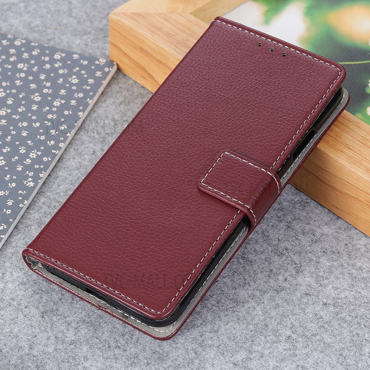 Litchi Texture Flip Leather Wallet Phone Shell for iPhone 12 5.4 inch - Brown-9