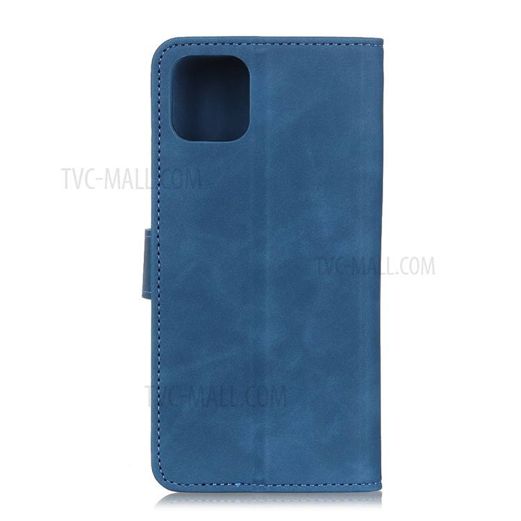 KHAZNEH Retro Leather Wallet Cover for iPhone 12 mini - Blue-2