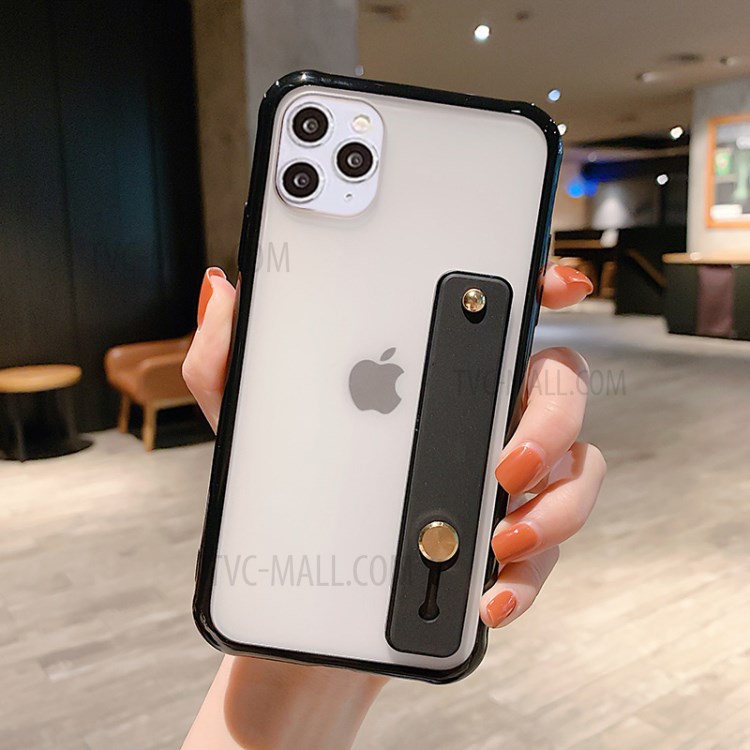 Matte Hand Strap Kickstand TPU + PC Phone Case for iPhone 11 Pro 5.8 inch - Black-1