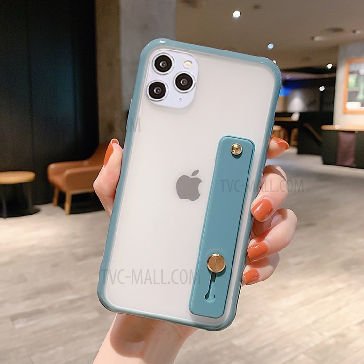 Matte Hand Strap Kickstand TPU + PC Phone Case for iPhone 11 Pro 5.8 inch - Blue-1