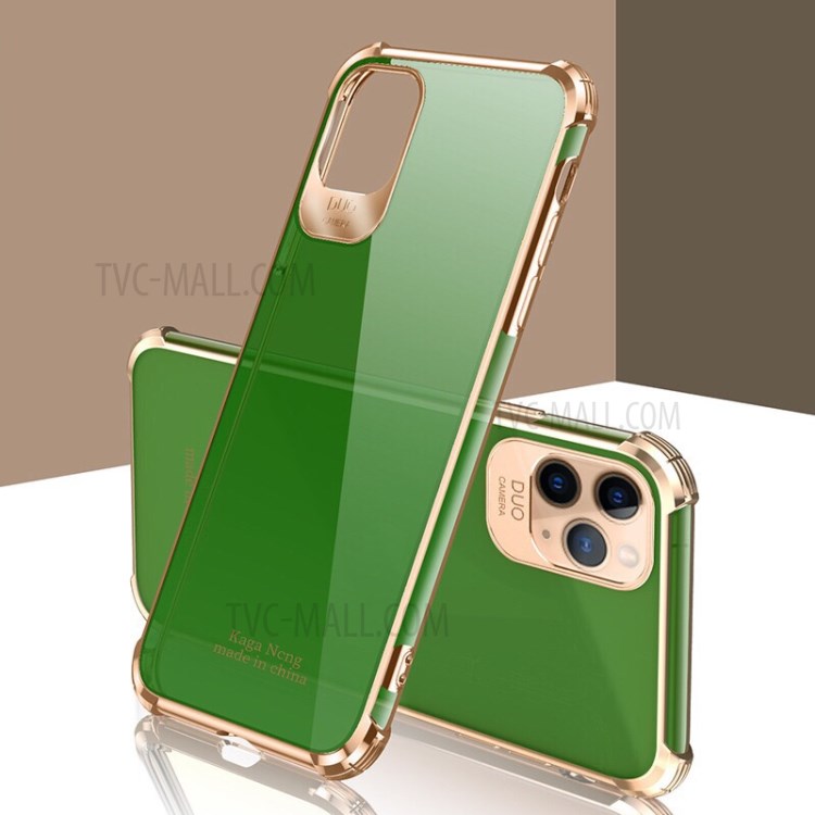 Shock-resistant TPU Phone Case with Electroplating Edge for iPhone 11 Pro 5.8-inch - Green