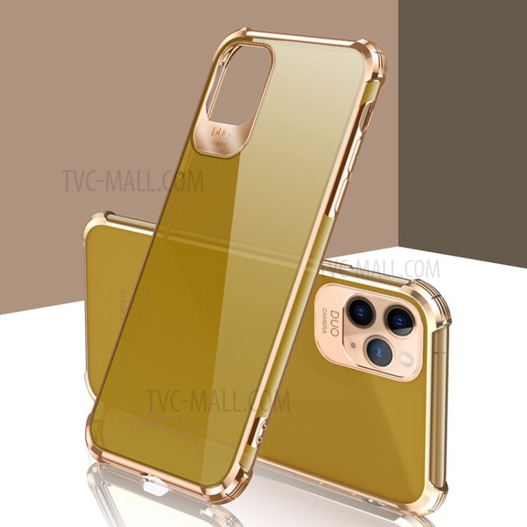 Shock-resistant TPU Phone Case with Electroplating Edge for iPhone 11 Pro Max 6.5-inch - Yellow