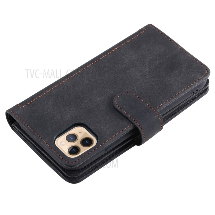 Zipper Pocket 9 with Card Slots Leather Wallet Case for iPhone 11 Pro 5.8 inch - Black-19