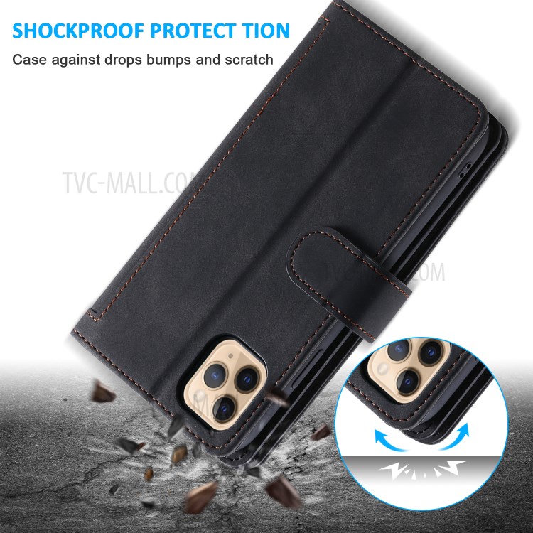 Zipper Pocket 9 with Card Slots Leather Wallet Case for iPhone 11 Pro 5.8 inch - Black-9