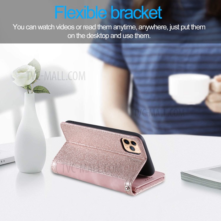 Zipper Pocket 9 with Card Slots Leather Wallet Case for iPhone 11 Pro 5.8 inch - Rose Gold-10