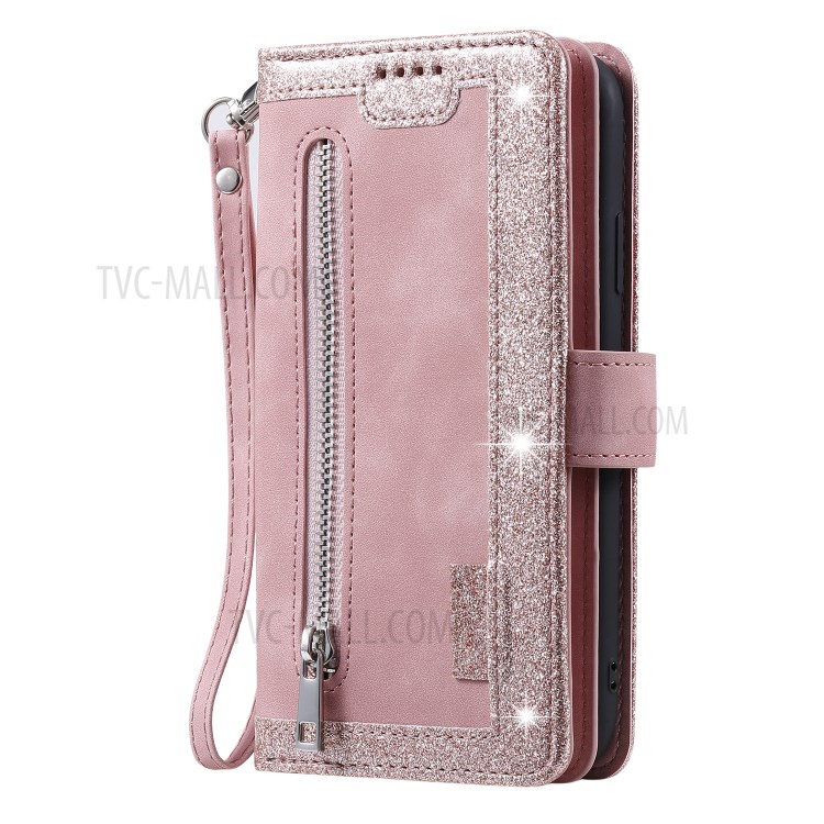 Zipper Pocket 9 with Card Slots Leather Wallet Case for iPhone 11 Pro 5.8 inch - Rose Gold-14