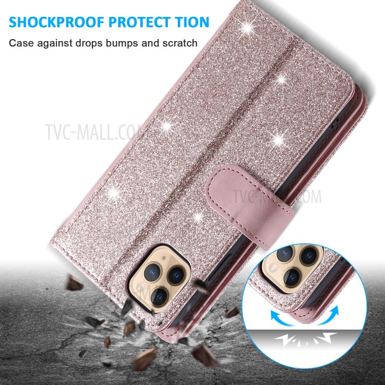 Zipper Pocket 9 with Card Slots Leather Wallet Case for iPhone 11 Pro 5.8 inch - Rose Gold-9