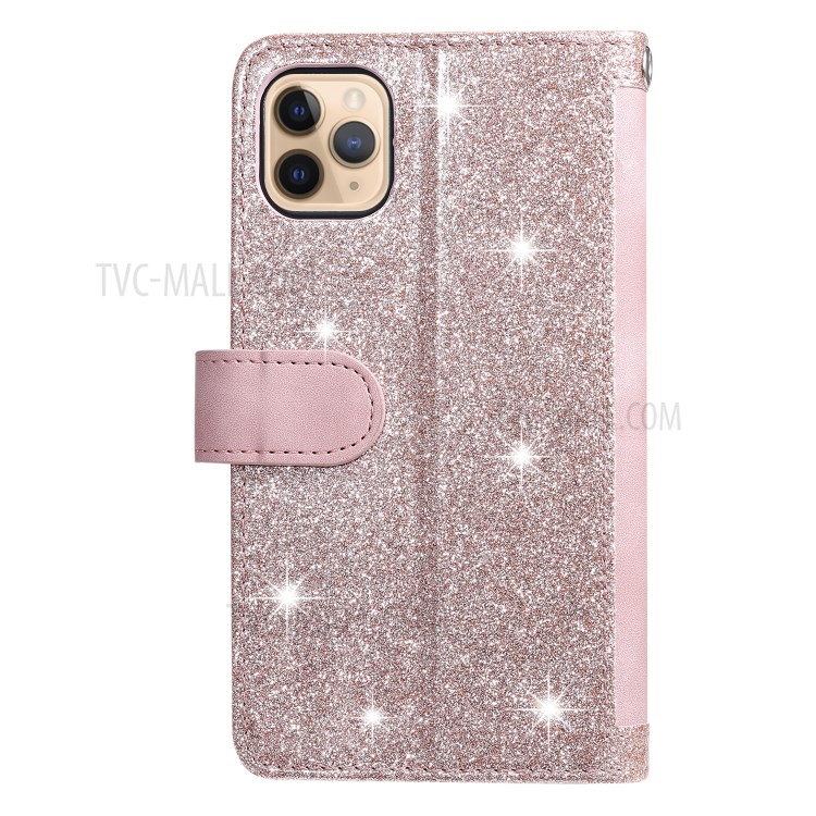 Multiple 9 Card Slots Zipper Wallet Leather Case for iPhone 11 Pro Max 6.5 inch - Pink-3