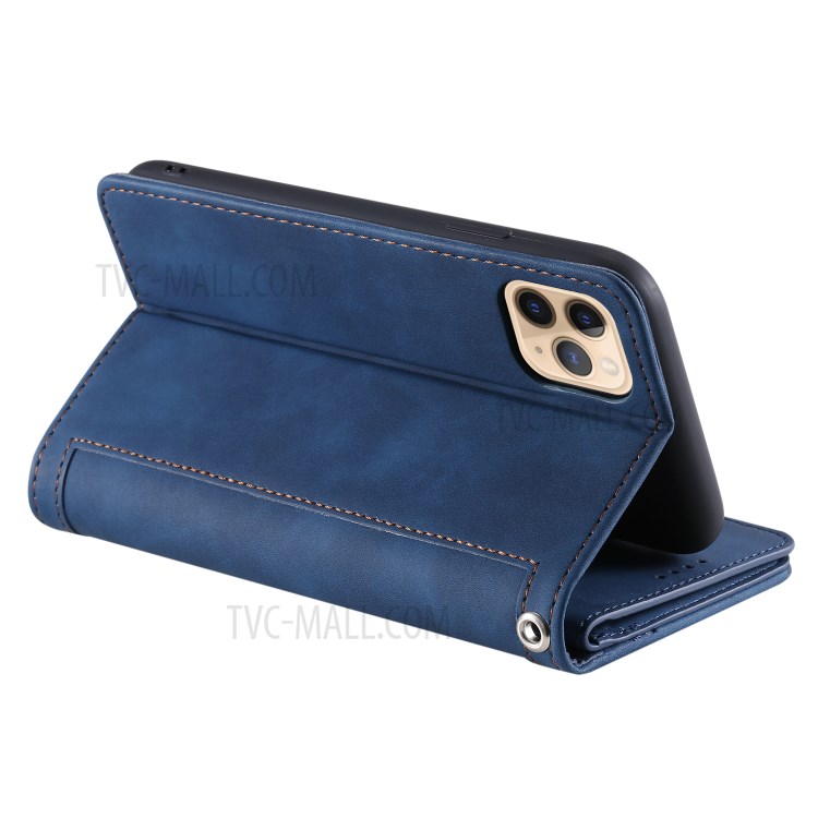 Multiple 9 Card Slots Zipper Wallet Leather Case for iPhone 11 Pro Max 6.5 inch - Blue-16