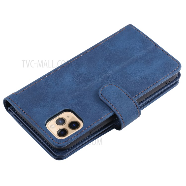 Multiple 9 Card Slots Zipper Wallet Leather Case for iPhone 11 Pro Max 6.5 inch - Blue-19