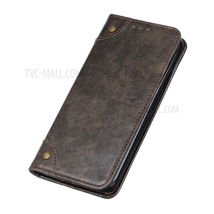 Auto-absorbed Wallet Leather Phone Case for iPhone 12 Pro Max 6.7 inch Coffee-3
