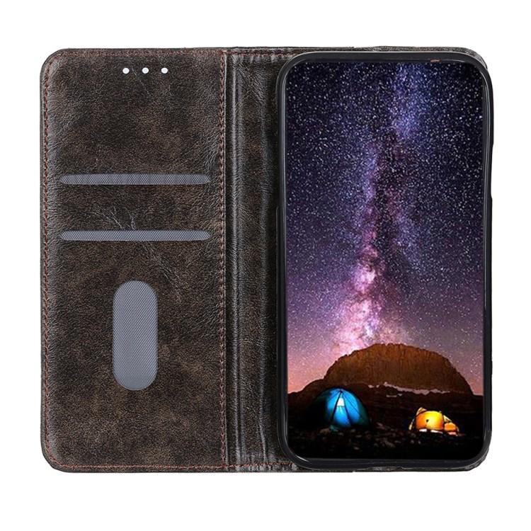 Auto-absorbed Wallet Leather Phone Case for iPhone 12 Pro Max 6.7 inch Coffee-4