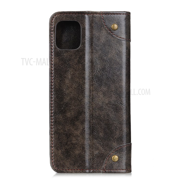 Auto-absorbed Wallet Leather Phone Case for iPhone 12 Pro Max 6.7 inch Coffee-5