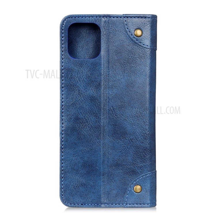 Crazy Horse Auto-absorbed Split Leather Case for iPhone 12 Pro Max 6.7 inch - Blue-7