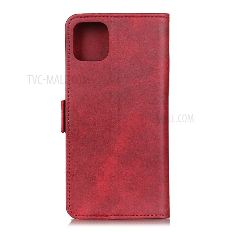 Magnetic Closure Leather Wallet Cell Phone Unique Case for iPhone 12 Pro Max 6.7 inch - Red-5