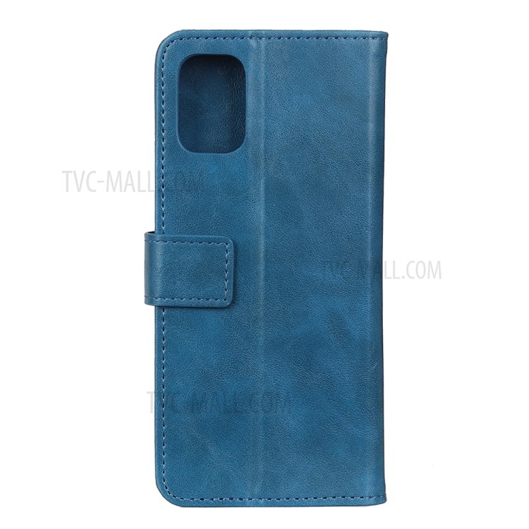 With Wallet Stylish Leather Cell Phone Shell for iPhone 12 5.4 inch - Blue-1