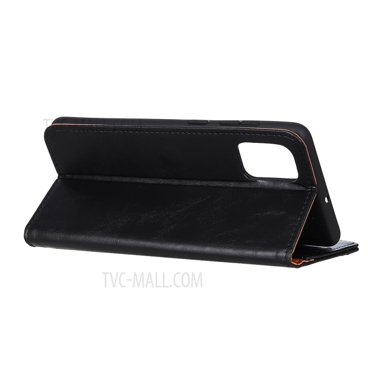 With Wallet Stylish Leather Cell Phone Shell for iPhone 12 5.4 inch - Black-7