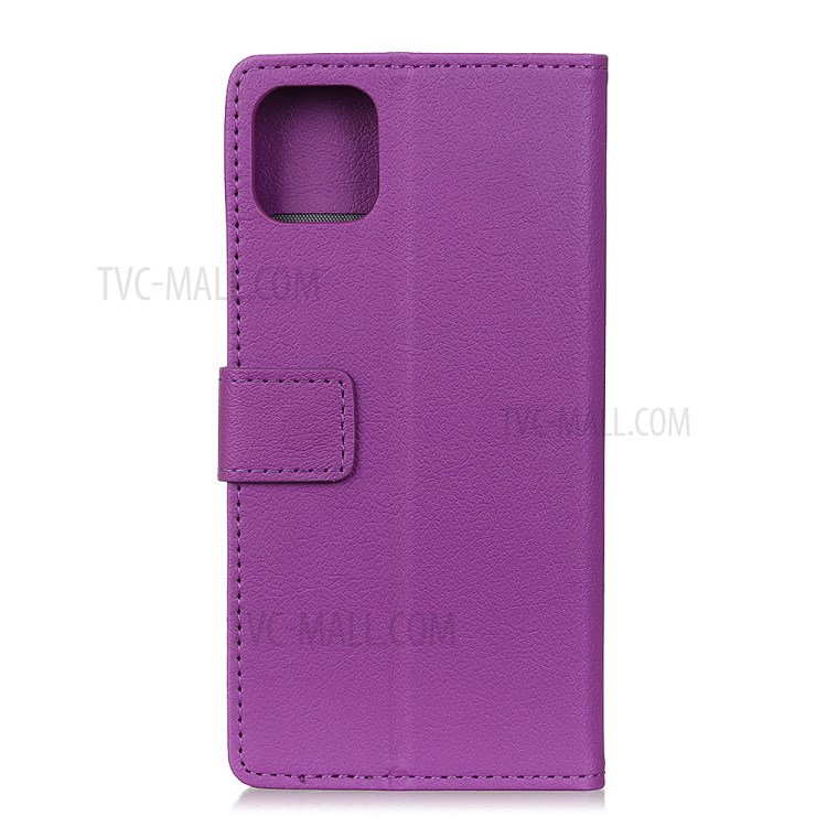 Leather Shell with Card Slots for iPhone 12 5.4 inch - Purple-4