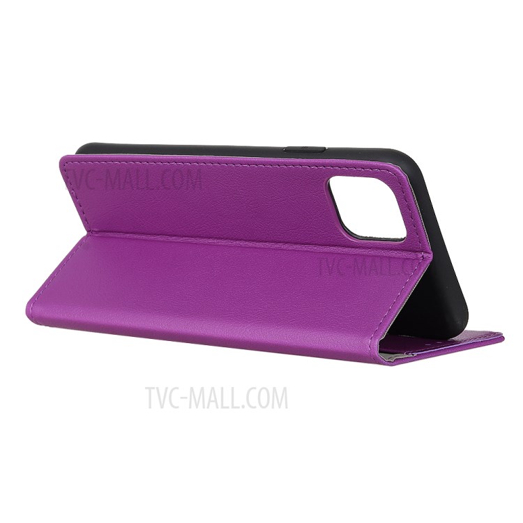 Leather Shell with Card Slots for iPhone 12 5.4 inch - Purple-5