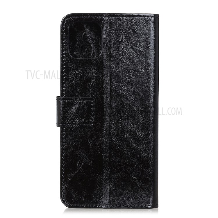 Crazy Horse Skin Leather Stand Case for iPhone 12 Pro Max 6.7 inch - Black-4