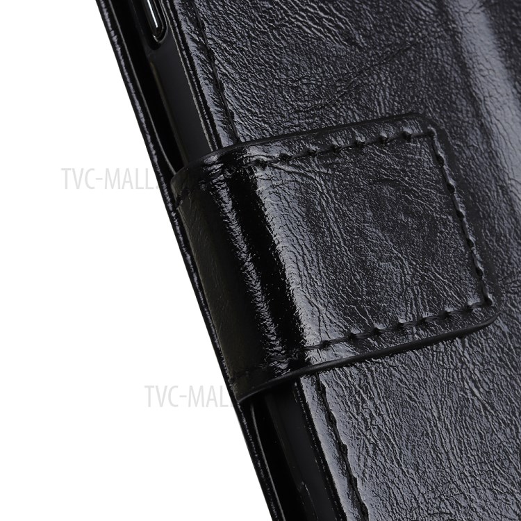 Crazy Horse Skin Leather Stand Case for iPhone 12 Pro Max 6.7 inch - Black-6