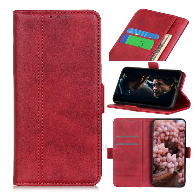 Magnet Adsorption Leather Phone Cover for iPhone 12 Pro Max 6.7 inch - Red-1