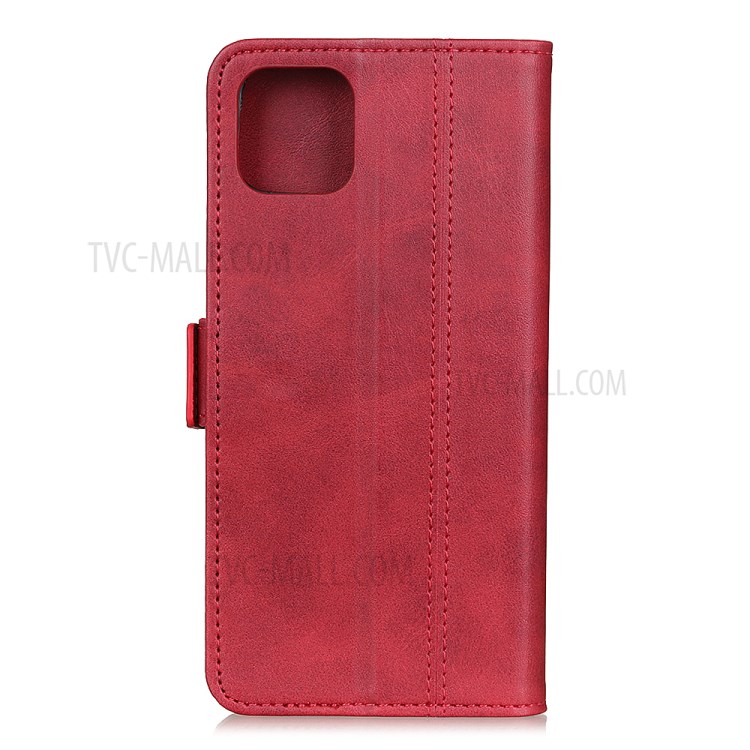Magnet Adsorption Leather Phone Cover for iPhone 12 Pro Max 6.7 inch - Red-3