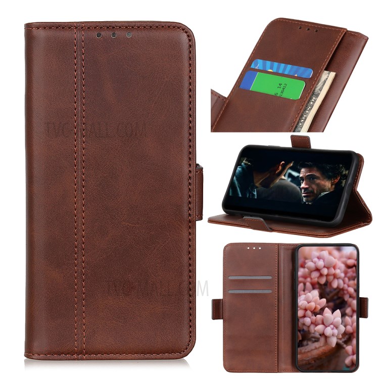 Magnet Adsorption Leather Phone Cover for iPhone 12 Pro Max 6.7 inch - Coffee-1