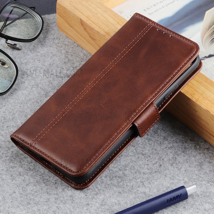 Magnet Adsorption Leather Phone Cover for iPhone 12 Pro Max 6.7 inch - Coffee-4