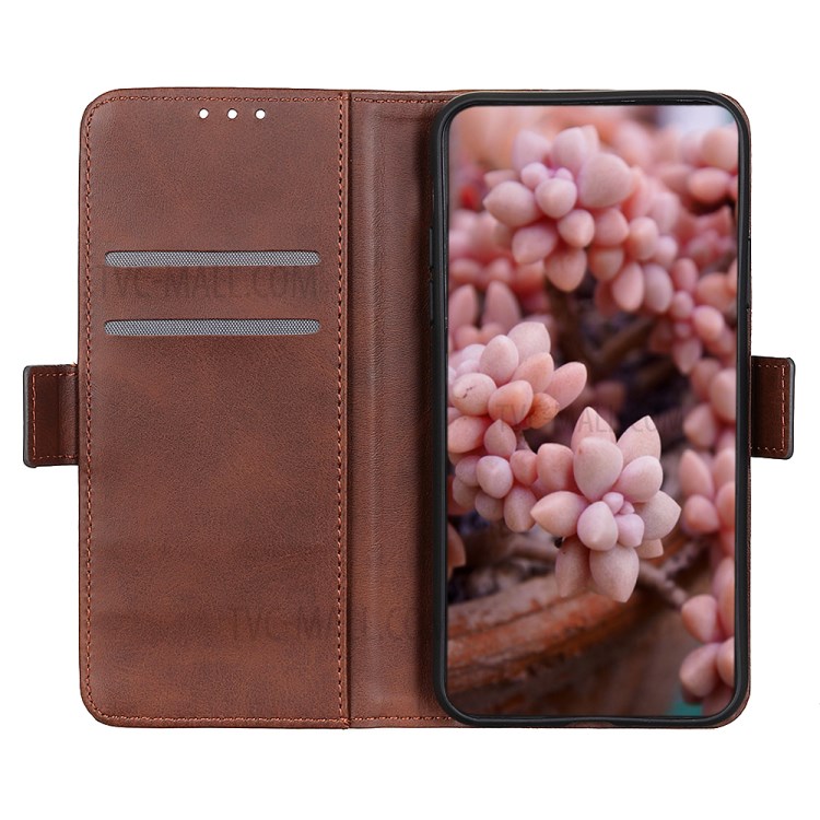 Magnet Adsorption Leather Phone Cover for iPhone 12 Pro Max 6.7 inch - Coffee-6