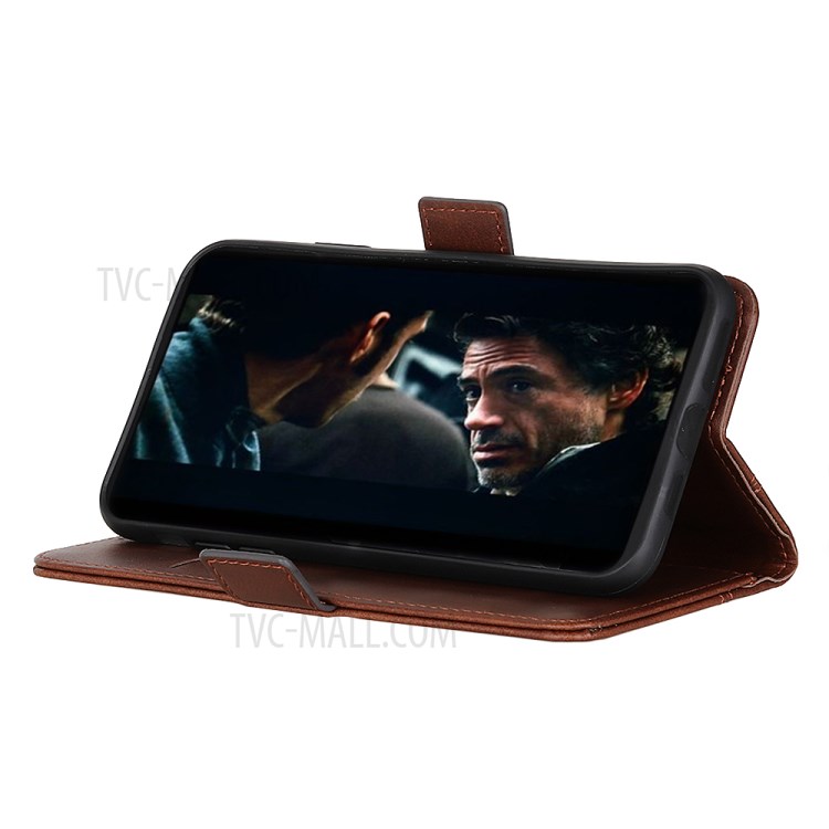 Magnet Adsorption Leather Phone Cover for iPhone 12 Pro Max 6.7 inch - Coffee-8