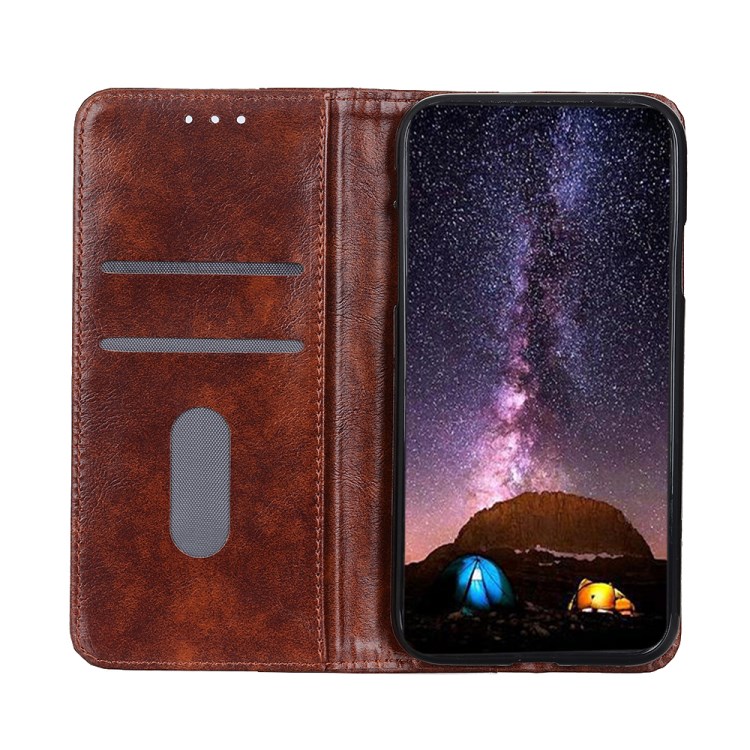 Phone Shell Auto-absorbed Wallet Leather Case for iPhone 12 5.4 inch - Brown-4