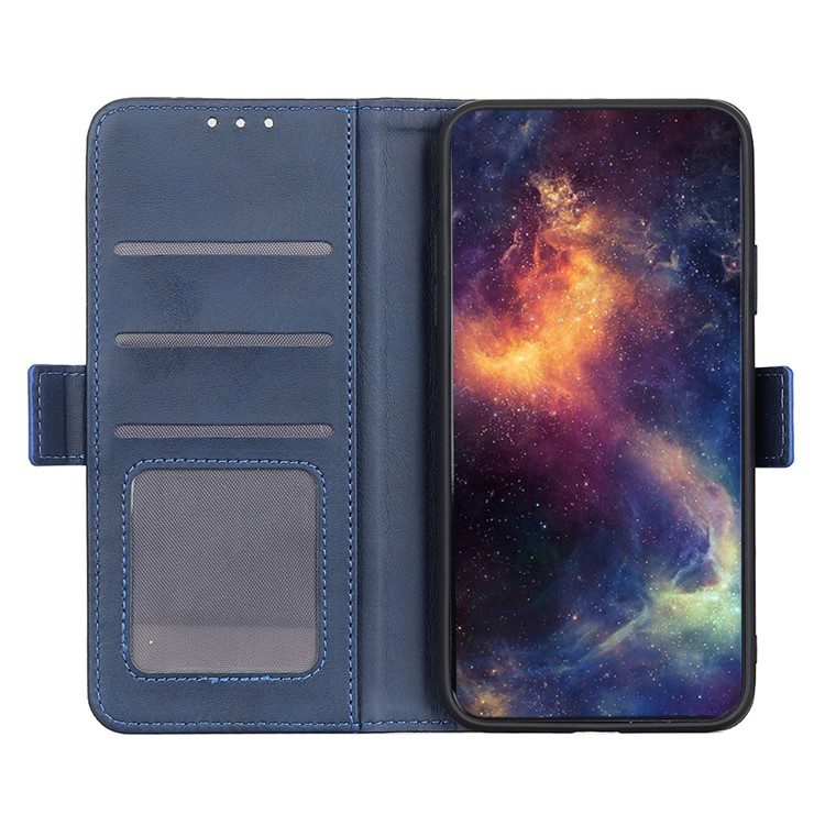 Magnetic Double Clasp Leather Cool Case for iPhone 12 5.4 inch - Blue-3