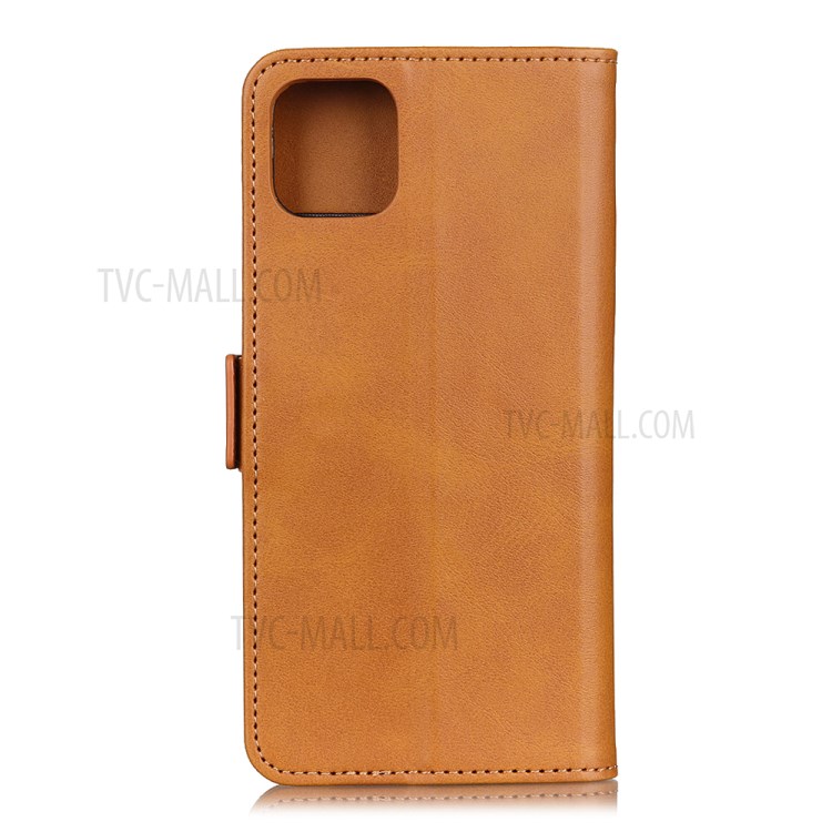 Magnetic Double Clasp Leather Cool Case for iPhone 12 5.4 inch - Brown-5