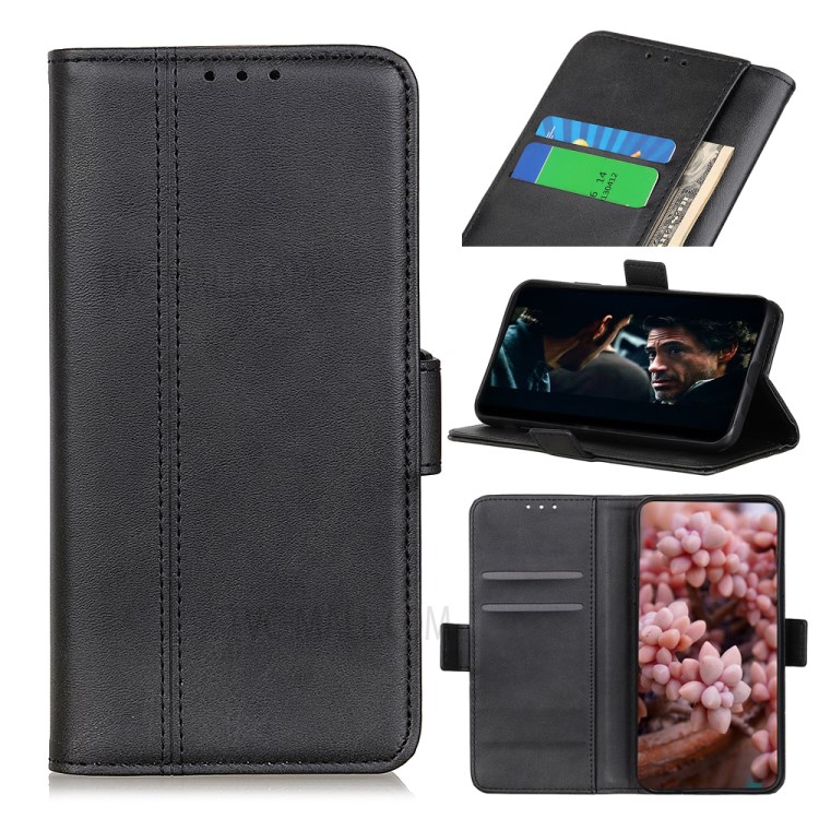 Protective Magnet Adsorption Leather Stand Wallet Phone Cover for iPhone 12 5.4 inch - Black-1