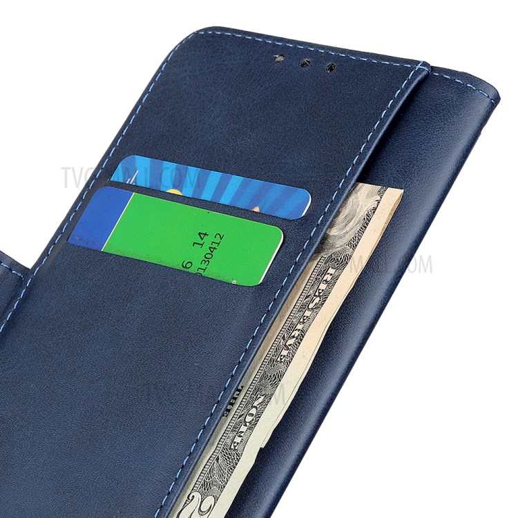 Protective Magnet Adsorption Leather Stand Wallet Phone Cover for iPhone 12 5.4 inch - Blue-5