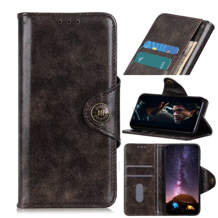Protection Case Wallet Stand Flip Leather Phone Cover for iPhone 12 Pro Max 6.7 inch - Coffee-1