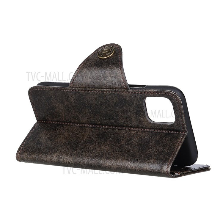 Protection Case Wallet Stand Flip Leather Phone Cover for iPhone 12 Pro Max 6.7 inch - Coffee-7