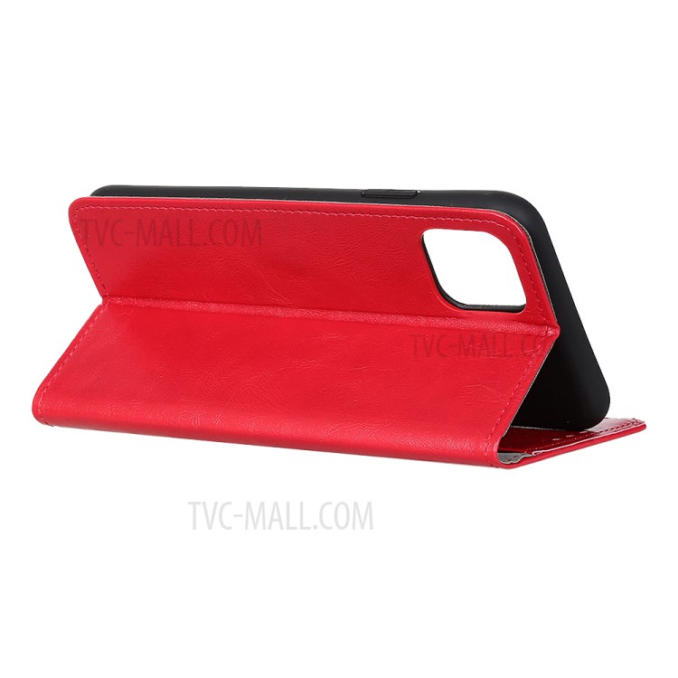 Protective Shell Crazy Horse Texture Wallet Leather Stand Case for iPhone 12 5.4 inch - Red-9