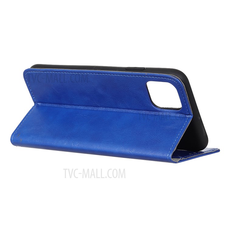 Protective Shell Crazy Horse Texture Wallet Leather Stand Case for iPhone 12 5.4 inch - Blue-5