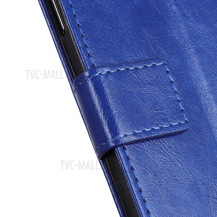 Protective Shell Crazy Horse Texture Wallet Leather Stand Case for iPhone 12 5.4 inch - Blue-6