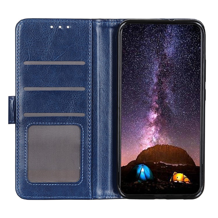 Cash Crazy Horse Skin Cool Leather Case Per Iphone 12 Mini - Blu-3